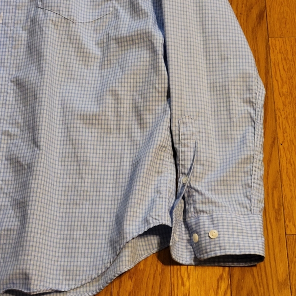 Nautica button down dress shirt. Blue and white pattern. - Picture 5 of 6
